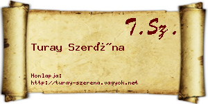 Turay Szeréna névjegykártya